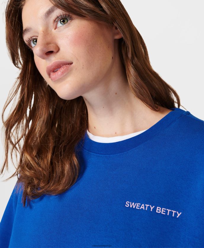 הַלבָּשָׁה נשים סווטשירט מעצמה כחול ברק Sweaty Betty N6BPNB146