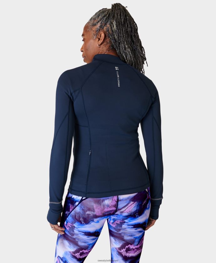 הַלבָּשָׁה נשים pro run חצי zip כחול כהה Sweaty Betty N6BPNB272