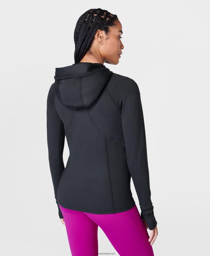 הַלבָּשָׁה נשים pro run zip up שָׁחוֹר Sweaty Betty N6BPNB130