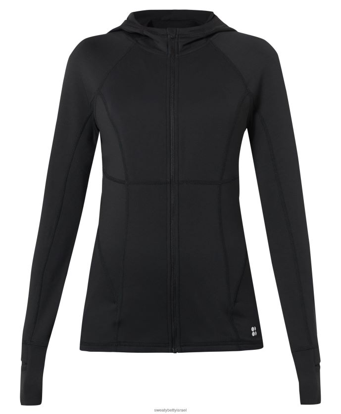 הַלבָּשָׁה נשים pro run zip up שָׁחוֹר Sweaty Betty N6BPNB130